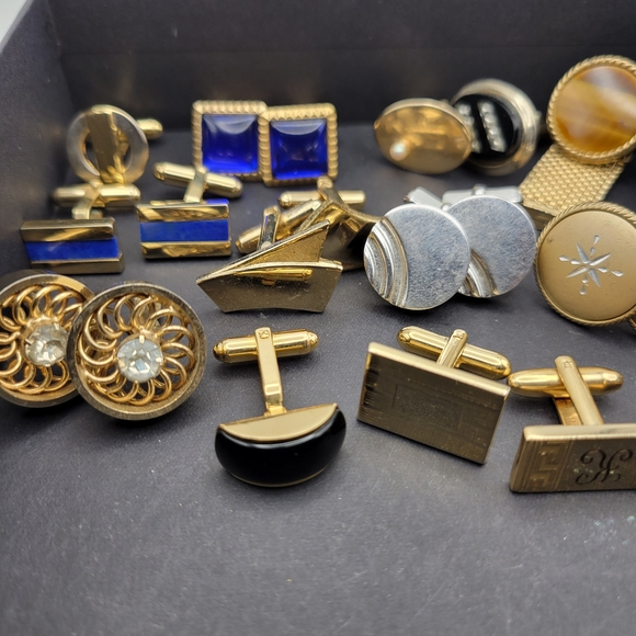 Gold Silver Tone Vintage Cufflinks Lot - Picture 2 of 16